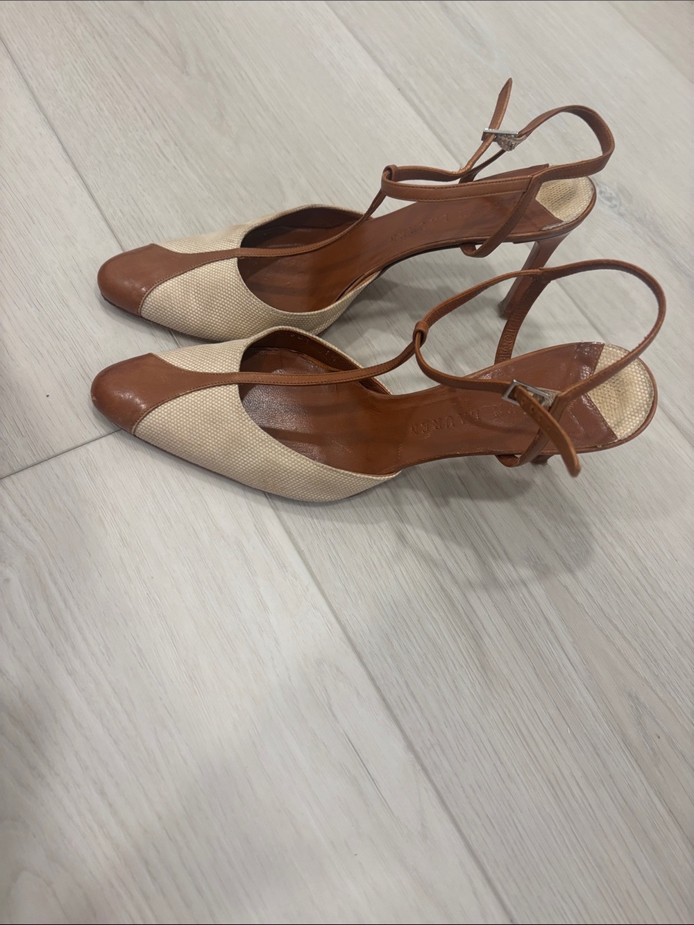 Ralph Lauren Women's Two-Tone Slingback Heels - Brown and Cream